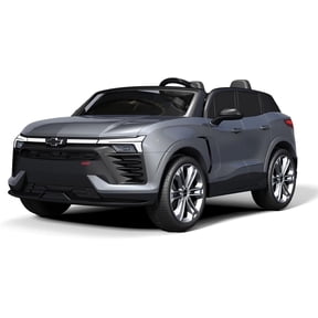 Lumiparty 24V Kids Ride On Car, 2-Seater SUV Licensed Chevrolet Blazer Electric Car w/Parent Remote Control, Wireless Music, 4 Mph Max Speed, Ride On Car Toy for Kids Ages 3-8, Gray