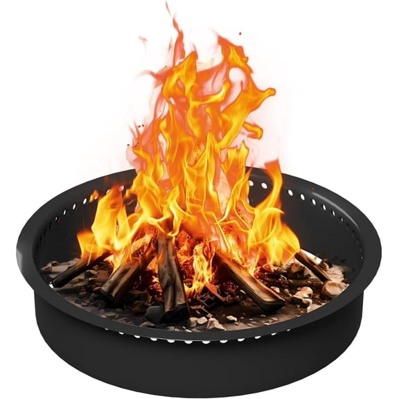 Lumiparty 36" Smokeless Fire Pit Ring, Easy Install Interlocking Steel Panels with Air Vents for Efficient Burning, Rust-Resistant for Backyard, Patio, Garden