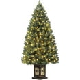 thumbnail image 1 of Lumiparty 4.5 Ft Christmas Tree, Pre-Lit Artificial Fiber Optic Potted Xmas Tree with 300 Led Lights, 8 Lighting Modes, for Holiday Decor, 1 of 6