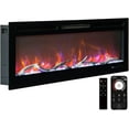 thumbnail image 1 of Lumiparty 50" Electric Fireplace with Remote Control & Alexa/WiFi, Smart Wall Mount/in Wall Recessed Insert Electric Fireplace, 12 Realistic Ember Color/Flame, 1500W Heater, 1 of 8
