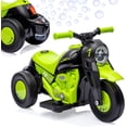 thumbnail image 1 of Lumiparty 6V Bubble Motorcycle Ride on Toy Car for Kids, with Music, LED Headlights, Forward/Reserve, Pedal, 3 Wheels Ride on Motorbike for Kids 3-8, Green, 1 of 7