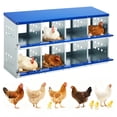 thumbnail image 1 of Lumiparty 8-Compartment Galvanized Steel Chicken Nesting Box with Rollaway Design, Blue, 1 of 7