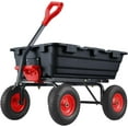 thumbnail image 1 of Lumiparty 800 lbs Poly Garden Dump Truck Cart,Heavy-Duty Wheelbarrow with 10" Tires, 180° Rotating Handle, Steel Frame, and Quick Release System, Black, 1 of 8