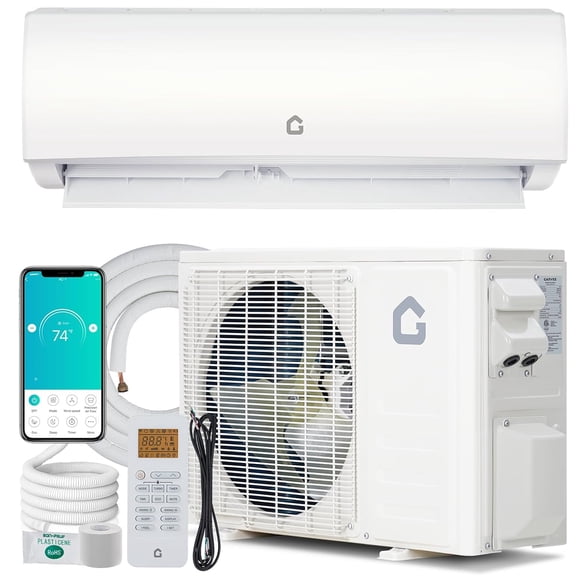 Lumiparty 9000 BTU Mini Split Air Conditioner & Heat Pump, 20 SEER2 Ductless Inverter System, 230V WiFi-Enabled Wall-Mounted AC Unit, Energy Efficient Cooling for Rooms Up to 450 Sq. Ft.