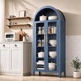 thumbnail image 1 of Lumiparty Arched Kitchen Pantry Cabinet, 5-Tier Storage Cabinet for Kitchen Dining Room, Blue, 1 of 7