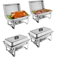 thumbnail image 1 of Lumiparty Chafing Dish for Buffet 4 Pack, 8 QT Food Servers and Warmers Stainless Steel Chafing Dish Buffet Set with Water Pan for Parties, Weddings, Banquets, and Catering, Silver, 1 of 7