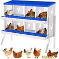 thumbnail image 1 of Lumiparty Chicken Nesting Box, 8 Compartment Chicken Laying Boxes with Bracket Legs, Metal Nesting Boxes for Chicken Coop, Roll Away Nest Box, Easy Egg Collection, Blue, 1 of 7