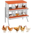 thumbnail image 1 of Lumiparty Chicken Nesting Box for Laying Eggs, 6 Compartment Two-Tier Galvanized Steel Hen Nest Box with Large Vents, Wall Mount for Chicken Coop, Red, 1 of 8