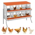 thumbnail image 1 of Lumiparty Chicken Nesting Box for Laying Eggs, 8 Compartment Two-Tier Galvanized Steel Hen Nest Box with Large Vents, Wall Mount for Chicken Coop, Red, 1 of 7