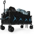 thumbnail image 1 of Lumiparty Collapsible Wagon Cart, Portable Large Utility Wagon for Camping, Beach, Picnic, Shopping, Sports, and Grocery Transport, Black, 1 of 8
