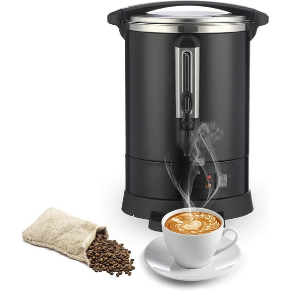 Lumiparty Commercial Coffee Urn 80 Cup Stainless Steel Coffee Dispenser Fast Brew, Black