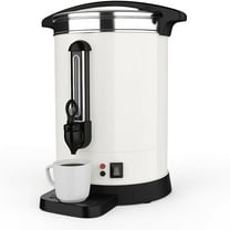 Lumiparty Commercial Coffee Urn, 80 Cups Double Stainless Steel Coffee Maker Dispenser Fast Brew, Hot Water Urn for Catering, Meeting, Wedding, White