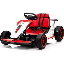 Lumiparty Go Kart for Kids, 24V Drift Kart with 200W*2  Powerful Motor, 7AH Big Battery, 8.1MPH High Speed, Electric Pedals, Music, Horn, Electric Go Kart Outdoor Race Toy, Red