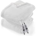 thumbnail image 1 of Lumiparty Heated Blanket Queen Size 84"x90", with Dual Control, Waffle Electric Throw Blanket with ETL Certified, 4 Heating Levels & 10 Hours Auto Off & Machine Washable, White, 1 of 8