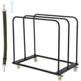 thumbnail image 1 of Lumiparty Heavy Duty Steel Panel Truck, Flatbed with 1500 Lbs Capacity and 4 Swivel Casters Panel Cart for Lumber Drywall Mattress Transporting Dolly, Steel Board Platform Truck, Black, 1 of 7