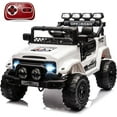 thumbnail image 1 of Lumiparty Kids 12V Kids Ride On Car for Kids, Electric Truck Ride On Toys for Ages 3-8 Years, with 5MPH Max Speed, Remote Control, Accelerator Pedal, Treaded Tires, Music and Story, White, 1 of 7