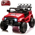 thumbnail image 1 of Lumiparty Kids 12V Kids Ride On Car for Kids, Electric Truck Ride On Toys for Ages 3-8 Years, with 5MPH Max Speed, Remote Control, Accelerator Pedal, Treaded Tires, Music and Story, Red, 1 of 7