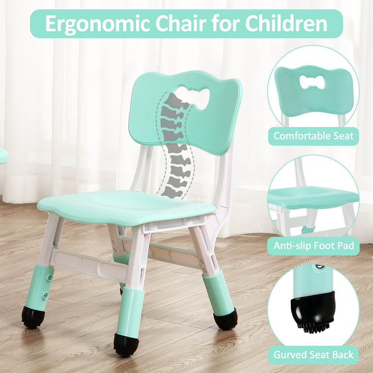 Lumiparty Kids Table and Chairs Set, Height Adjustable Desk with