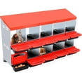 thumbnail image 1 of Lumiparty Metal Chicken Nesting Box, 10 Compartments 2 Layer Hen Nest Box, Roll Away Eggs Laying Boxes,Cleanable Pull Out Hen Roosting Boxes, Red, 1 of 7