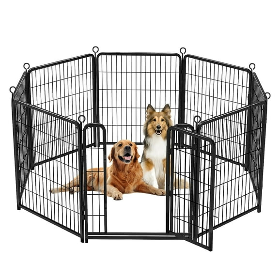 Lumiparty Metal Dog Playpen, 40" Height 8 Panels Dog Fence ,Heavy Duty Pet Puppy Exercise Pen, Portable Pet Playpen for Indoor Outdoor Rv Camping Garden Yard