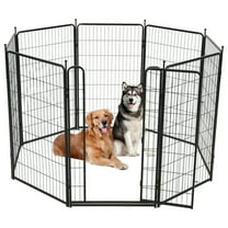 Lumiparty Metal Dog Playpen, 48" Height 8 Panels Dog Fence ,Heavy Duty Pet Puppy Exercise Pen, Portable Pet Playpen for Indoor Outdoor Rv Camping Garden Yard