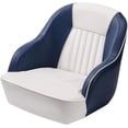thumbnail image 1 of Lumiparty Pontoon Captain Bucket Seat With Thickened Sponge Padding, Fishing Chairs for Boats, Sightseeing, Speedboat, Canoe, White & Blue, 1 of 7