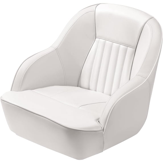 Lumiparty Pontoon Captain Bucket Seat With Thickened Sponge Padding, Fishing Chairs for Boats, Sightseeing, Speedboat, Canoe, White