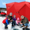 thumbnail image 1 of Lumiparty Pop-up Ice Fishing Shelter 6-8 Person, 3-Layer Insulated Windproof Portable Ice Shanty Fishing Tent with 2 Doors 2 Windows, Carrying Bag, 6 Ground Stakes & 6 Guy Ropes, Red, 1 of 7
