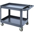thumbnail image 1 of Lumiparty Service Utility Cart, 2 Tier Rolling Tool Cart with Storage Handle, 500 LBS Capacity, for Warehouse/Garage/Cleaning/Manufacturing, Gray, 1 of 6
