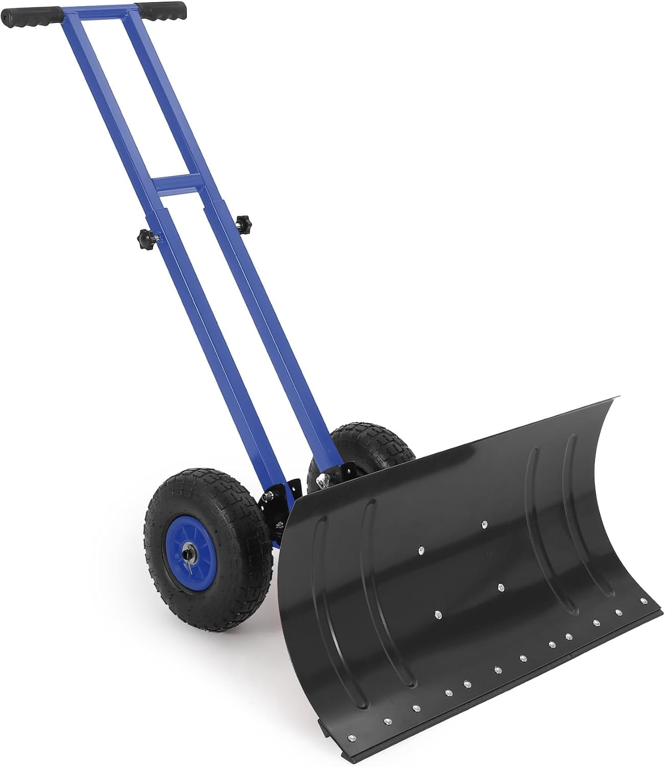 Lumiparty Snow Shovel with Wheels, Heavy Duty Double Rod Wheeled Snow ...