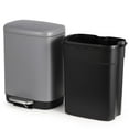 thumbnail image 1 of Lumiparty Stainless Steel Trash Can with Lid, 3.2 Gallon Step Pedal Garbage Bin, Automatic Soft Close, for Bathroom Kitchen Office, Gray, 1 of 9