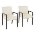 thumbnail image 1 of Lumisource Carmen Contemporary Arm Chair in Black Wood and Beige Fabric - Set of 2, 1 of 7