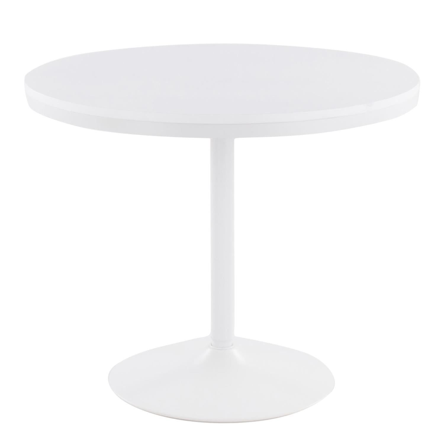 36" Dakota White Wood Industrial Round Dining Table