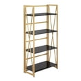 thumbnail image 1 of Lumisource Folia Contemporary Bookcase With Gold Metal Finish OBC-FOLIA AUBK, 1 of 7