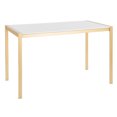 thumbnail image 1 of Lumisource Fuji Modern Dining Table - Gold Metal & White Marble Top, 50" for 6, Indoor Use, Elegant Kitchen/Dining Room Table, Contemporary Design, 1 of 6