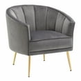thumbnail image 1 of Lumisource Tania Contemporary/Glam Accent Chair in Gold Metal and Grey Velvet, 1 of 7