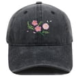 thumbnail image 1 of Lumistal Baseball Caps Flower Embroidered Hat Dad Hats Trendy Vintage Washed Plain Baseball Cap Distressed Dad Golf Hat Sun Hats for Women Black One Size, 1 of 4
