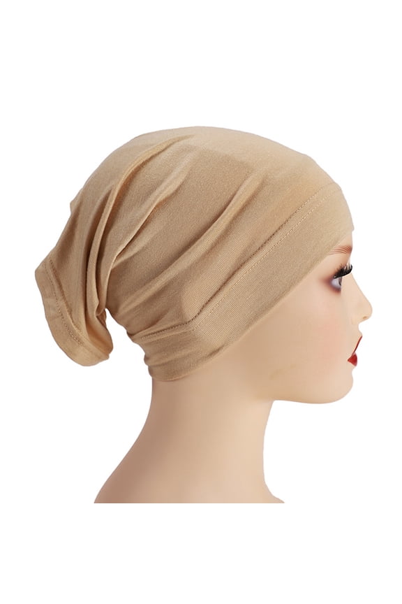 Beanie for Wpmen Slip On Pre Tied Head Scarves Women Headwear Turban Caps Head Wrap Headscarf For Women Cap Winter Warm Beanie Beige One Size