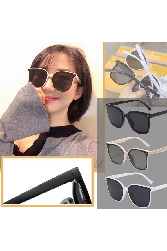 Black Sunglasses for Women Trendy UV Protection Lightweight Classic Square Frame Sun Glasses Sunnies for Women Stylish Sun Glasses for Face Shape All-Match White One Size