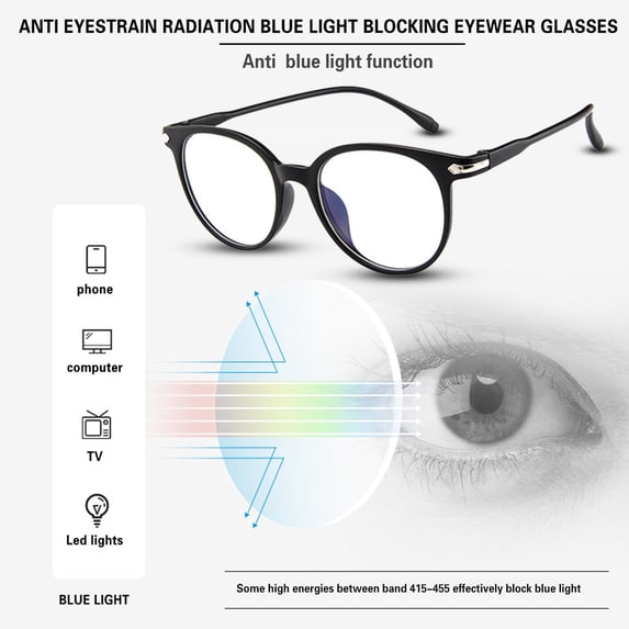 Lumistal Blue Light Glasses Square Frame with Anti-Eyestrain Lenses Soft Aesthetic for Women Blue Light Blocking Filter Eyeglasses Gift for Computer & Party Black One Size