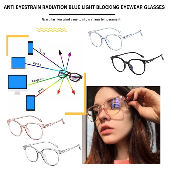 Lumistal Blue Light Glasses Square Frame with Anti-Eyestrain Lenses Soft Aesthetic for Women Blue Light Blocking Filter Eyeglasses Gift for Computer & Party Blue One Size