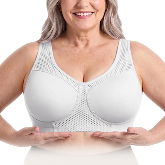 Lumistal Bras for Women No Underwire Breathable Wireless Sports Bra Wide Strap Racerback Comfort Bra Pull On Everyday Support Bra For Elderly Ladies Bras for Women XL