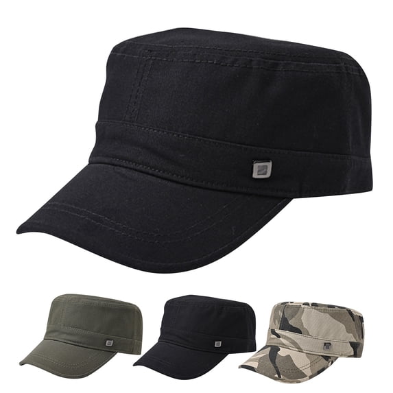 Lumistal Cadet Army Caps Fashion Casual Cotton Flat Top Sunshade Washing Hiking Hat Distressed Cadet Hat Tactical Military Baseball Cap for Men Flat Top Hat Camouflage One Size