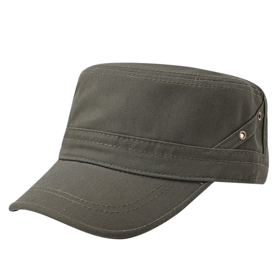 Lumistal Cadet Army Caps Fashion Casual Distressed Cadet Hat Tactical Military Baseball Cap for Men Flat Top Sunshade Washing Hiking Hat Flat Top Hat Army Green One Size