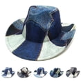 thumbnail image 1 of Lumistal Cowboy Hats for Women Western Cowboy Hat For Women Man Wide Brim Cowboy Hat For Costume Dress Up Cosplay Cowboy Hat Cowgirl Outfits for Women Light Blue M, 1 of 7