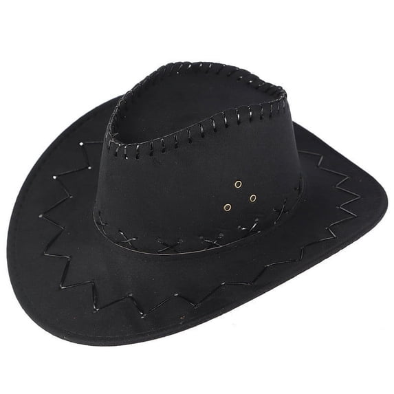Lumistal Cowboy Hats for Women Unisex Adult West Cowboy Hat Mongolian Hat Grassland Sunshade Cap Cowgirl Outfits for Women Black One Size