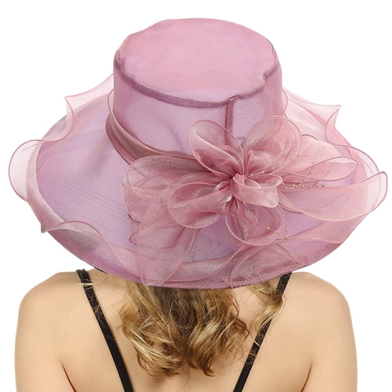 Lumistal Derby Hats for Women Derby Dress Church Bowler Cloche Hat Organza Bridal Cap for Wedding Summer Dress Hat Bridal Hat Sun Hats Beach Hat Fascinators Hats for Women Purple One Size