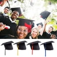 thumbnail image 1 of Lumistal Graduation Cap Neutral Adult Child Graduation Cap with Tassel Adjustable High School University Graduation Cap with Tassel Yellow One Size, 1 of 7