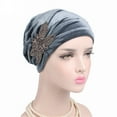 thumbnail image 1 of Lumistal Head Wraps For Women Elegant Soft Velvet Turban Beanie With Beaded Hat Chemo For Hair Loss Ladies Chemo Cancer Cap Turban for Women One Size, 1 of 4