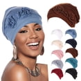 thumbnail image 1 of Lumistal Head Wraps For Women Head Hat Cap Ethnic Bohemian Floral Hair Cover Wrap Turban Headwear Turban Cap Pleated Hat Hijab for women One Size, 1 of 5